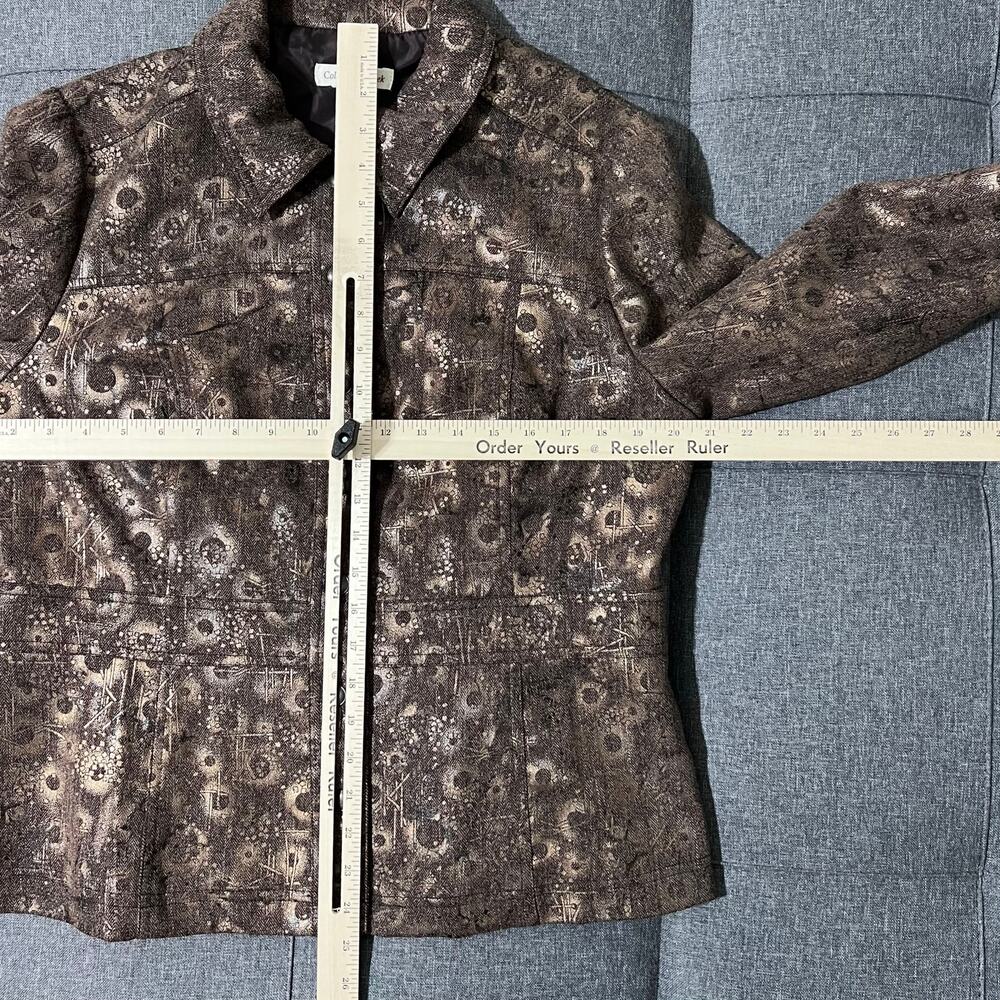 Coldwater‎ Creek Jacket Blazer Women 12 Brown Gold Accent Satin Lining - Picture 5 of 9